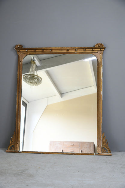 19th Century Antique Large Gilt Overmantle Mirror