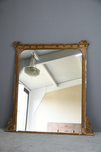 19th Century Antique Large Gilt Overmantle Mirror