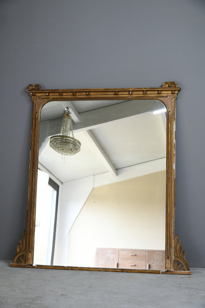19th Century Antique Large Gilt Overmantle Mirror