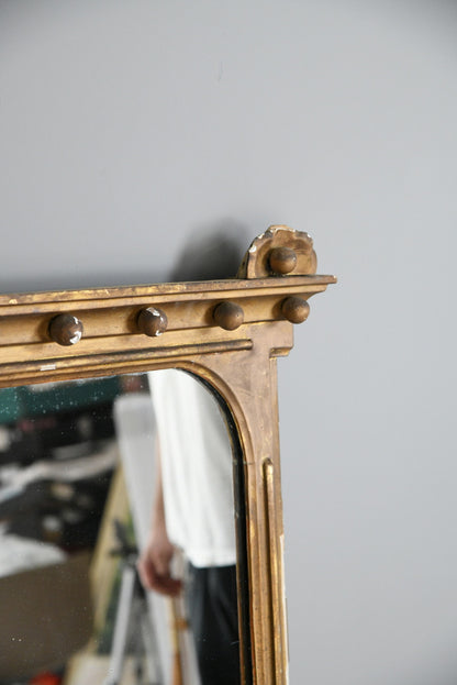 19th Century Antique Large Gilt Overmantle Mirror