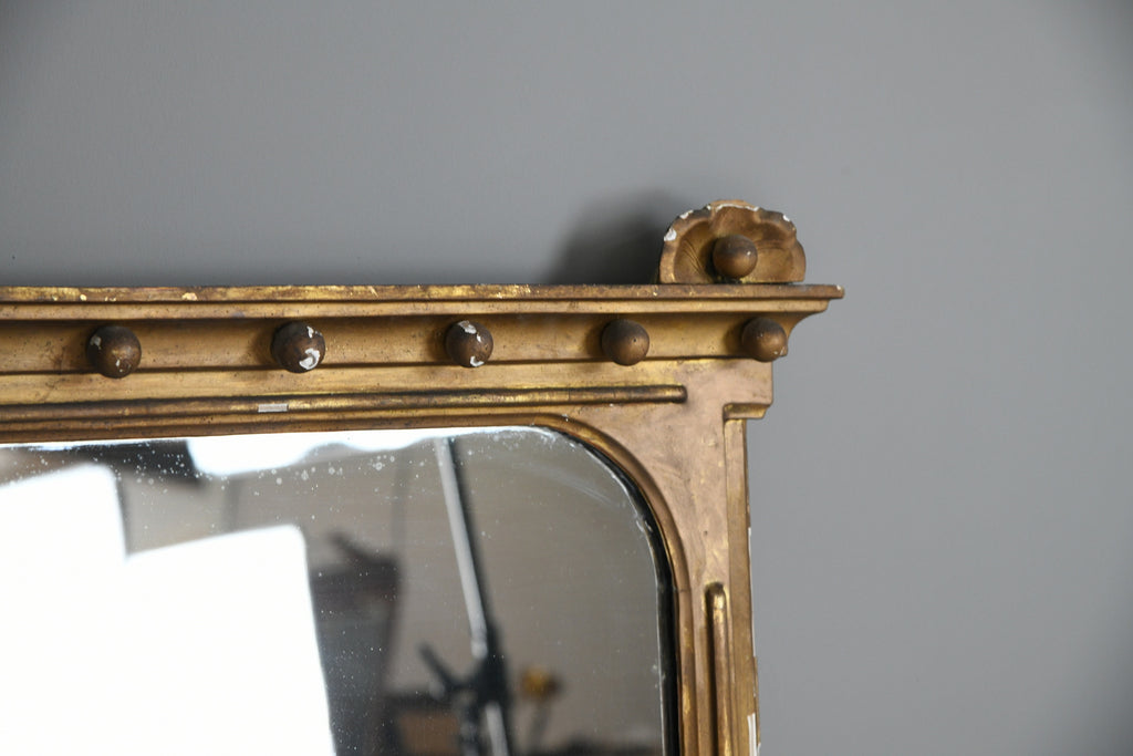 19th Century Antique Large Gilt Overmantle Mirror