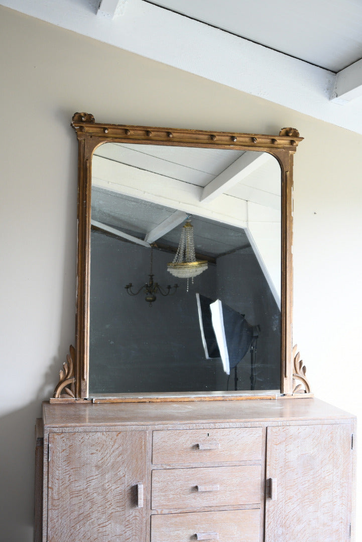 19th Century Antique Large Gilt Overmantle Mirror