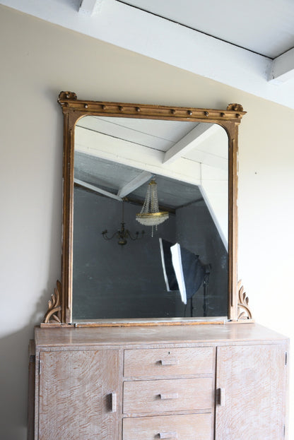 19th Century Antique Large Gilt Overmantle Mirror