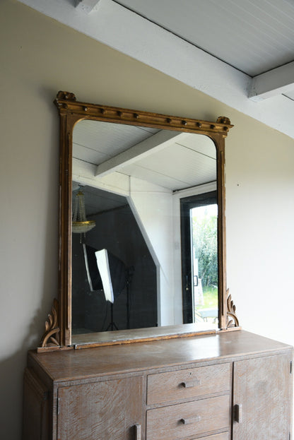 19th Century Antique Large Gilt Overmantle Mirror