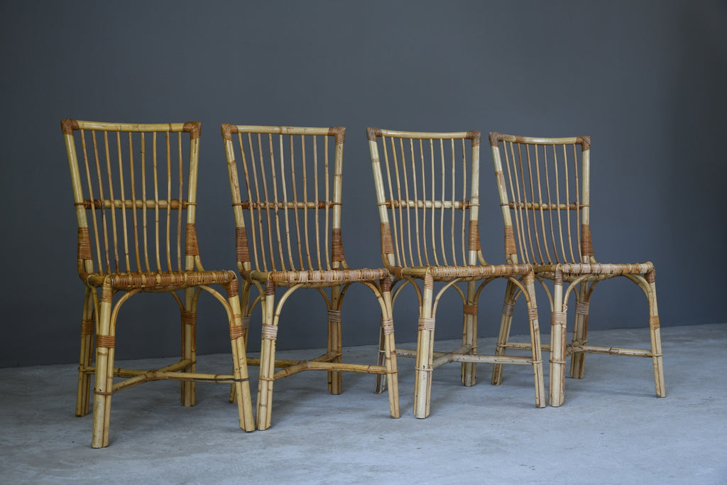 Set 4 Bamboo Dining Chairs