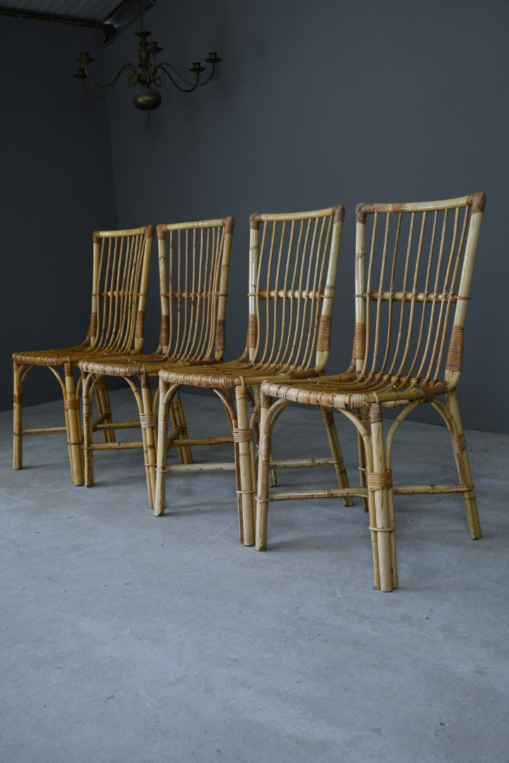 Set 4 Bamboo Dining Chairs