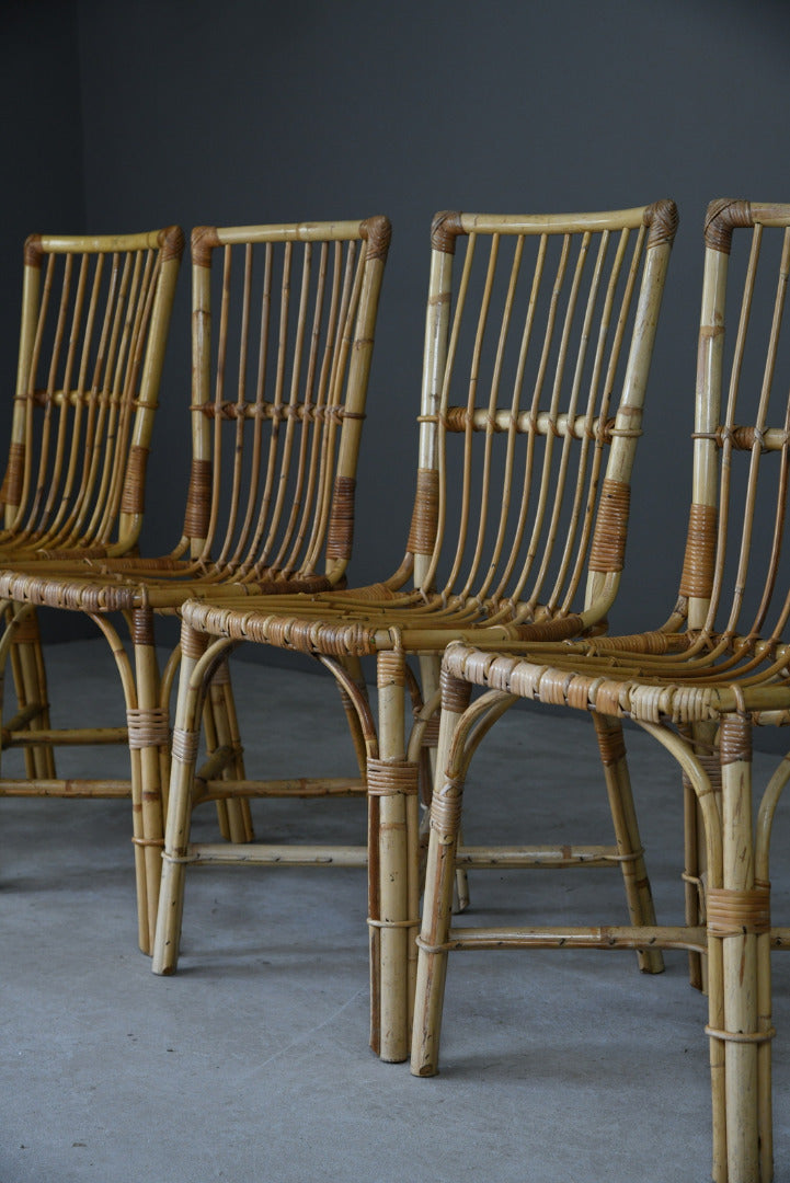 Set 4 Bamboo Dining Chairs