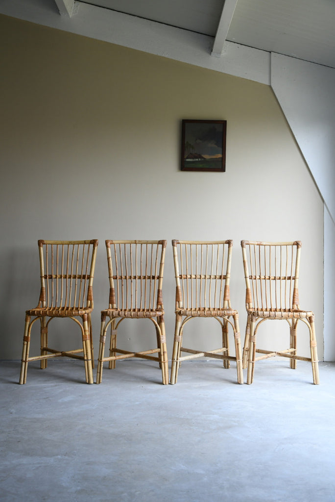 Set 4 Bamboo Dining Chairs