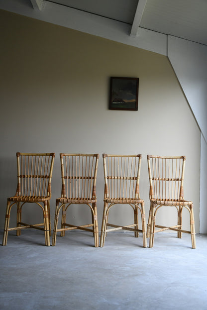 Set 4 Bamboo Dining Chairs