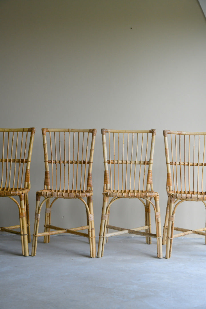 Set 4 Bamboo Dining Chairs