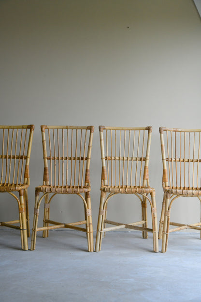 Set 4 Bamboo Dining Chairs