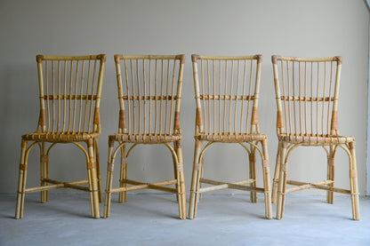 Set 4 Bamboo Dining Chairs