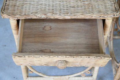 Pair Vintage Wicker Bedside Cabinets