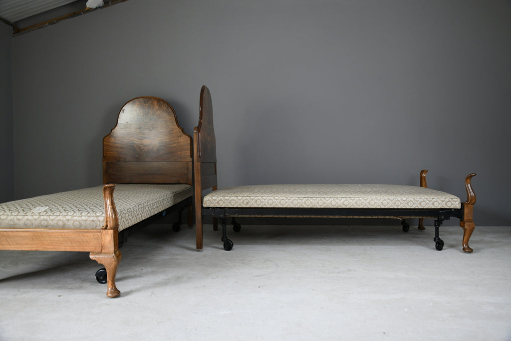 Pair Antique 1930s Heals Walnut 3ft Single Beds