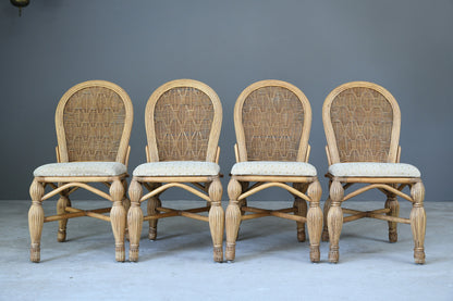 4 Bamboo Cane Dining Chairs