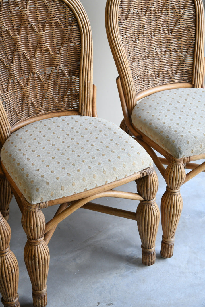 4 Bamboo Cane Dining Chairs