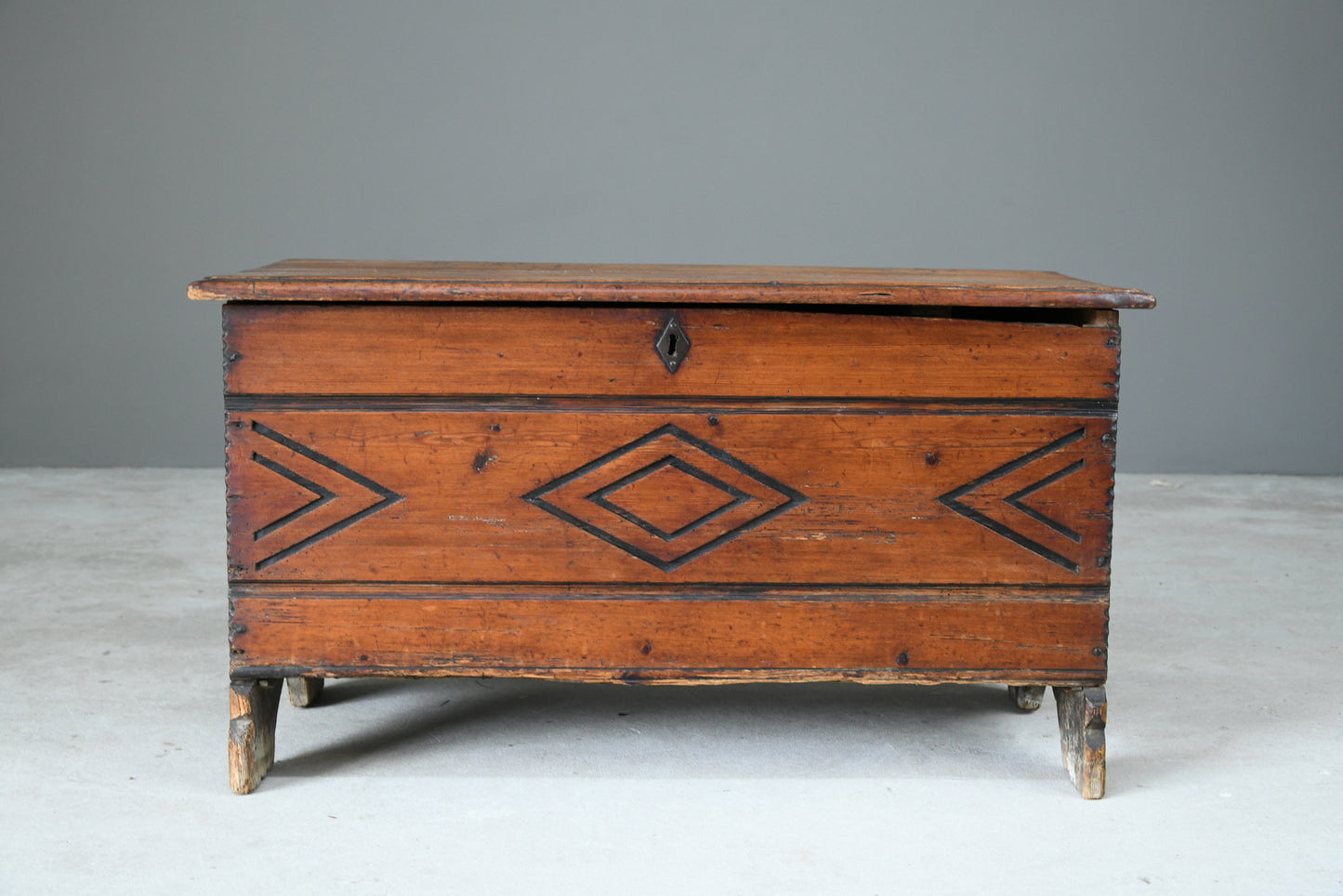 Antique Rustic European Scots Pine Chest