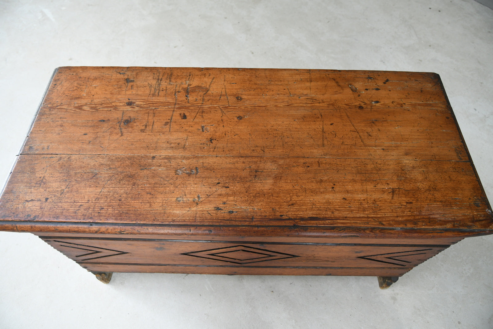 Antique Rustic European Scots Pine Chest