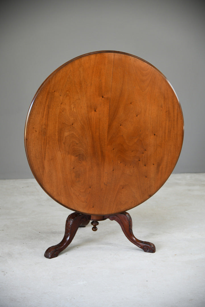 Antique Victorian Mahogany Round Tilt Top Breakfast Table