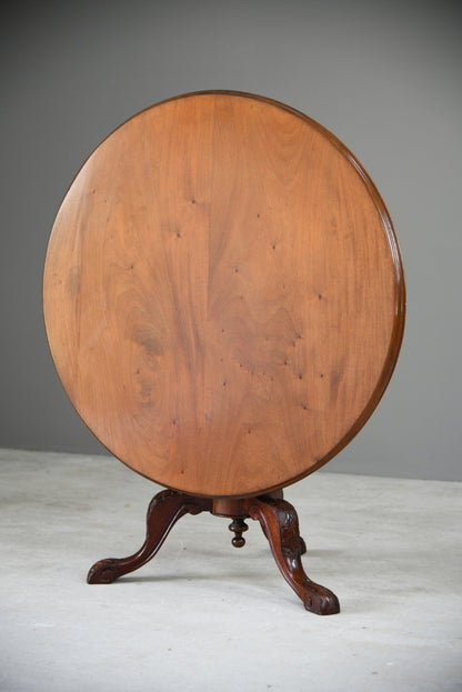 Antique Victorian Mahogany Round Tilt Top Breakfast Table