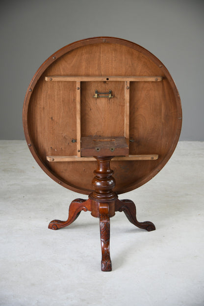 Antique Victorian Mahogany Round Tilt Top Breakfast Table