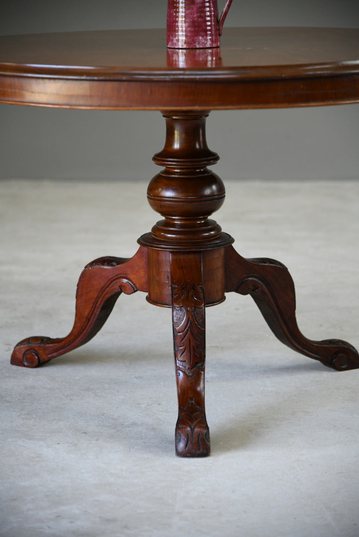 Antique Victorian Mahogany Round Tilt Top Breakfast Table