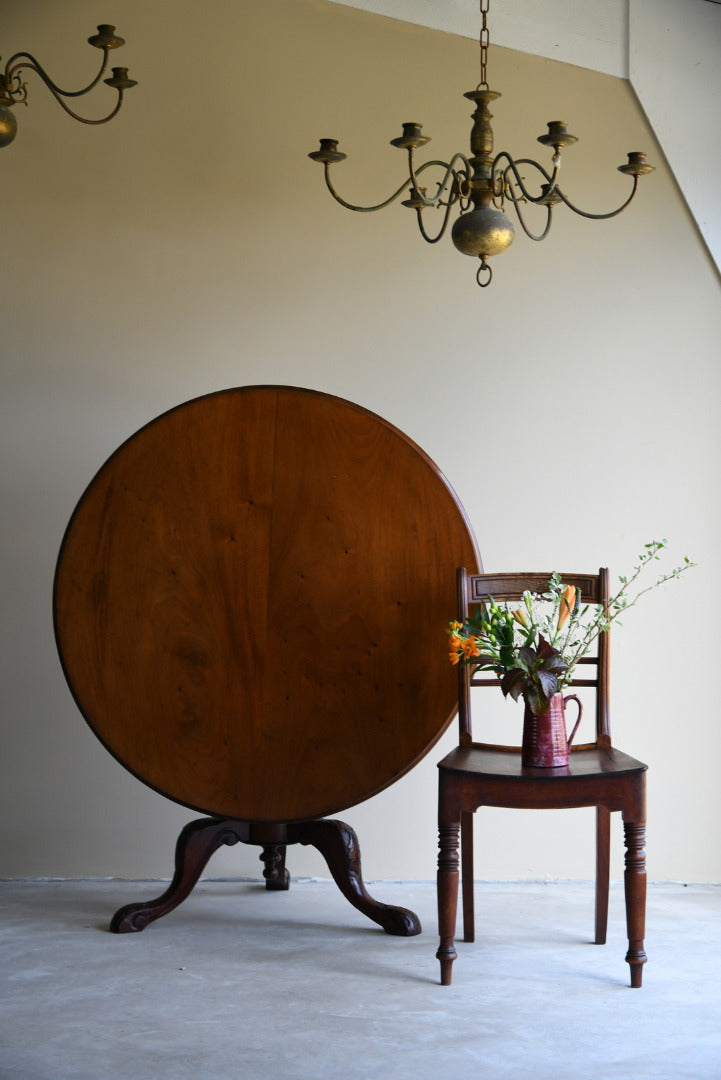 Antique Victorian Mahogany Round Tilt Top Breakfast Table