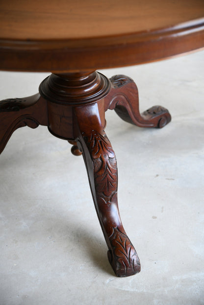 Antique Victorian Mahogany Round Tilt Top Breakfast Table