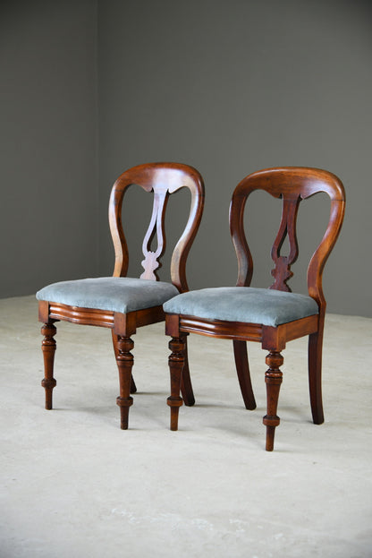 Pair Victorian Mahogany Dining Chairs