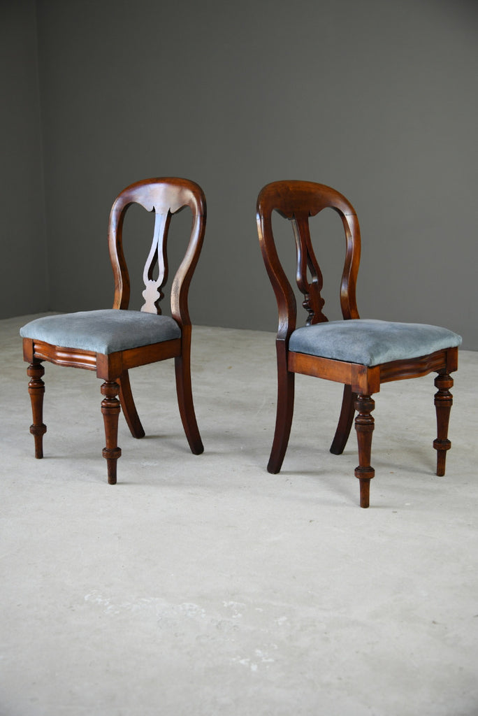 Pair Victorian Mahogany Dining Chairs