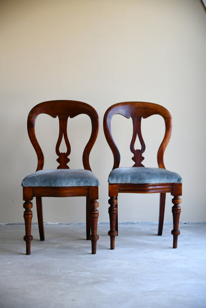 Pair Victorian Mahogany Dining Chairs