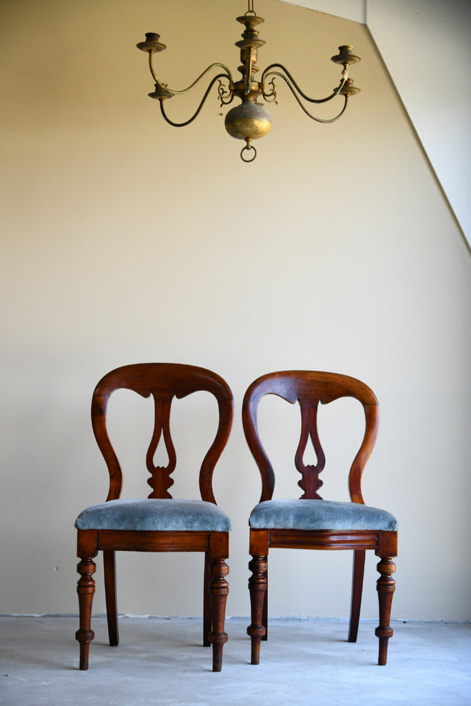 Pair Victorian Mahogany Dining Chairs