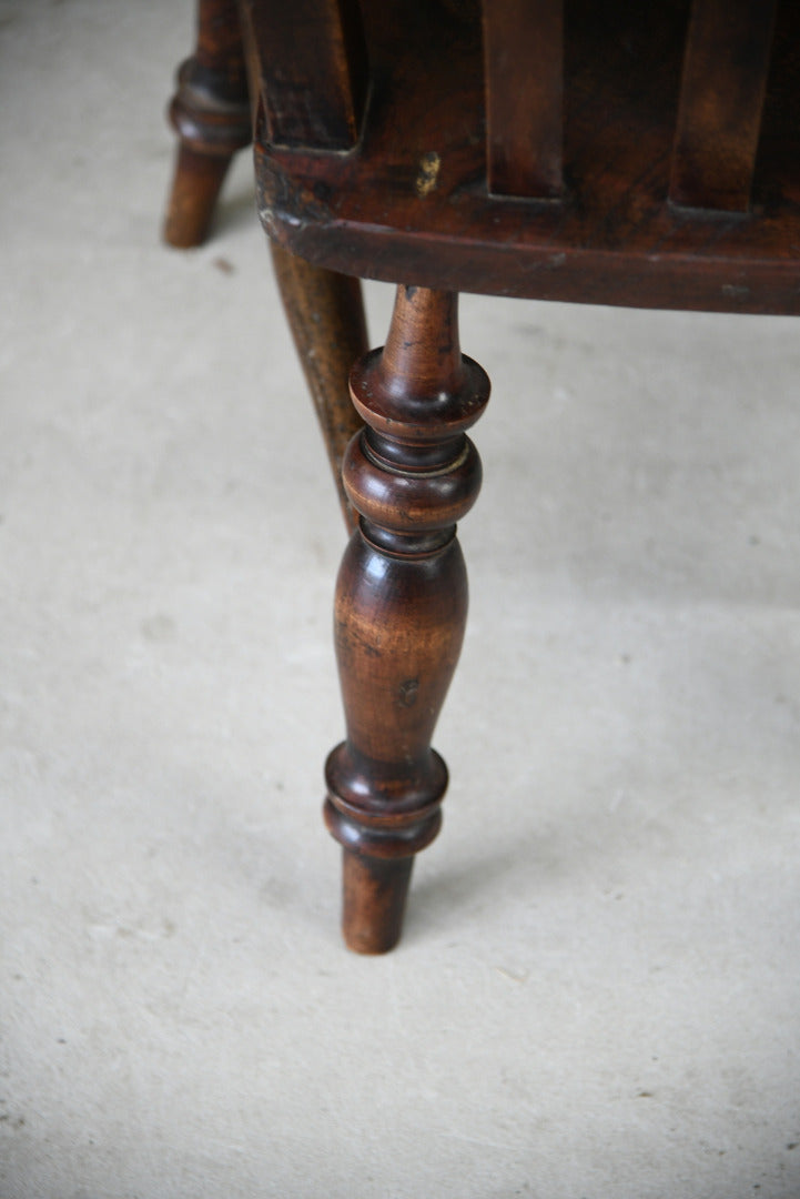 Antique Elm & Beech Lathe Back Kitchen Armchair