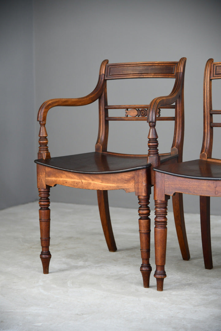 7 Antique Fruitwood Kitchen Chairs
