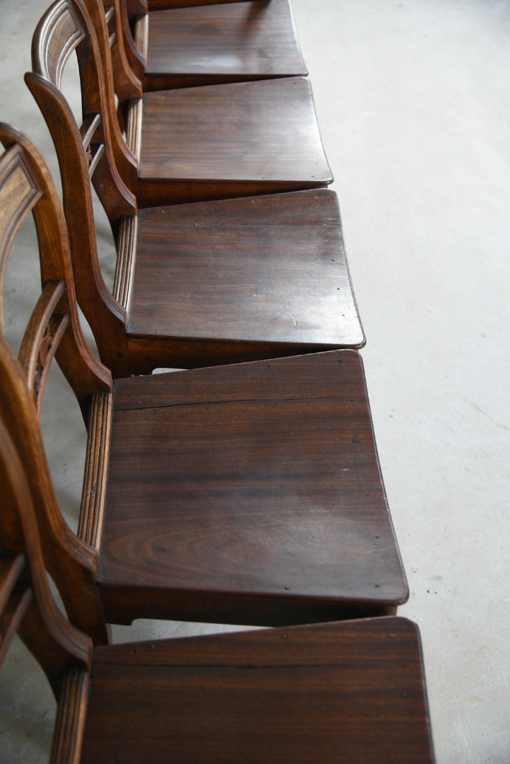 7 Antique Fruitwood Kitchen Chairs