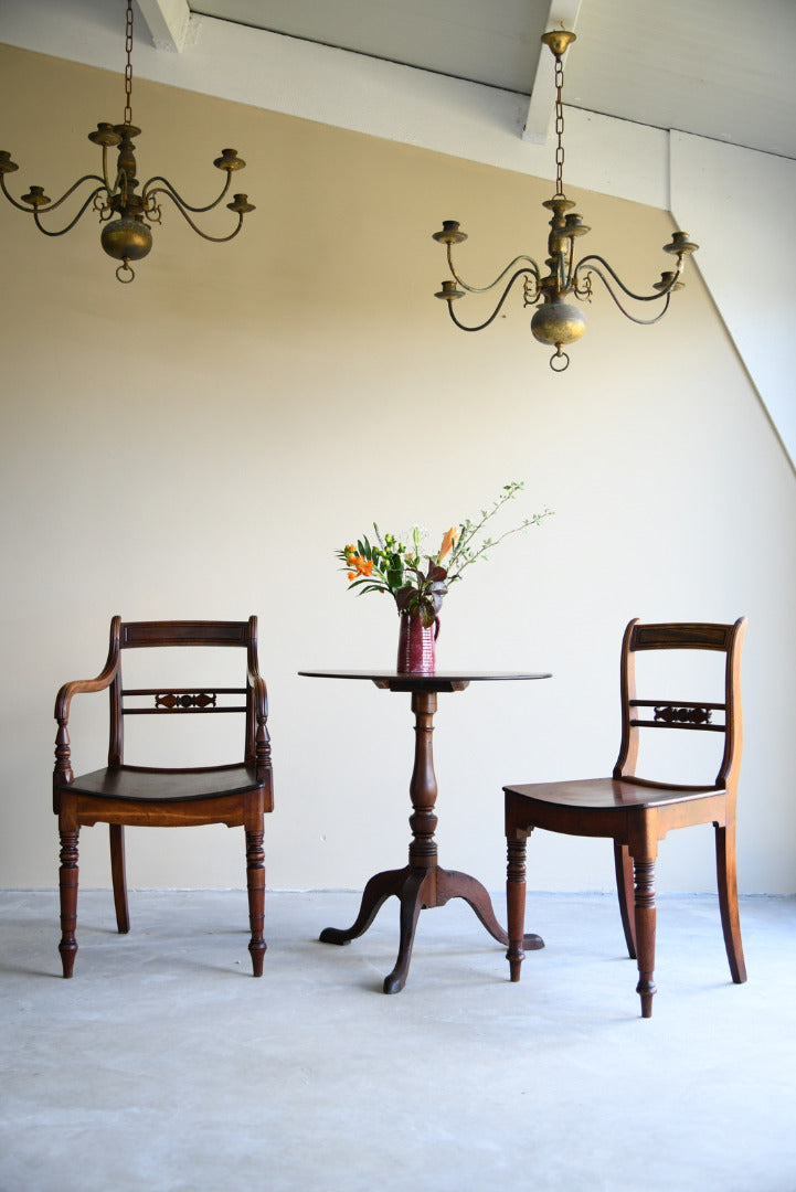 7 Antique Fruitwood Kitchen Chairs