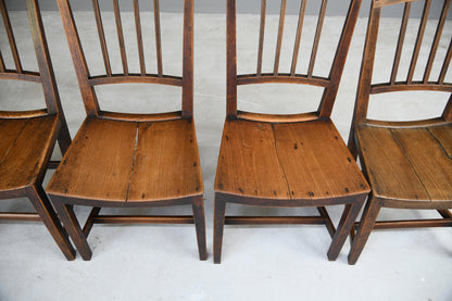 4 Georgian Rustic Country Elm Kitchen Chairs