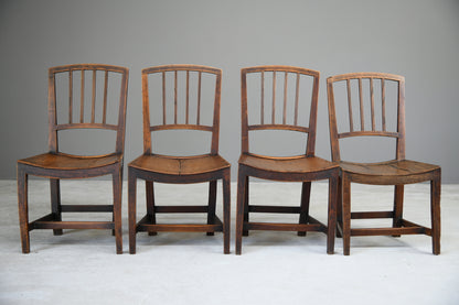 4 Georgian Rustic Country Elm Kitchen Chairs