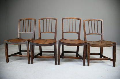 4 Georgian Rustic Country Elm Kitchen Chairs