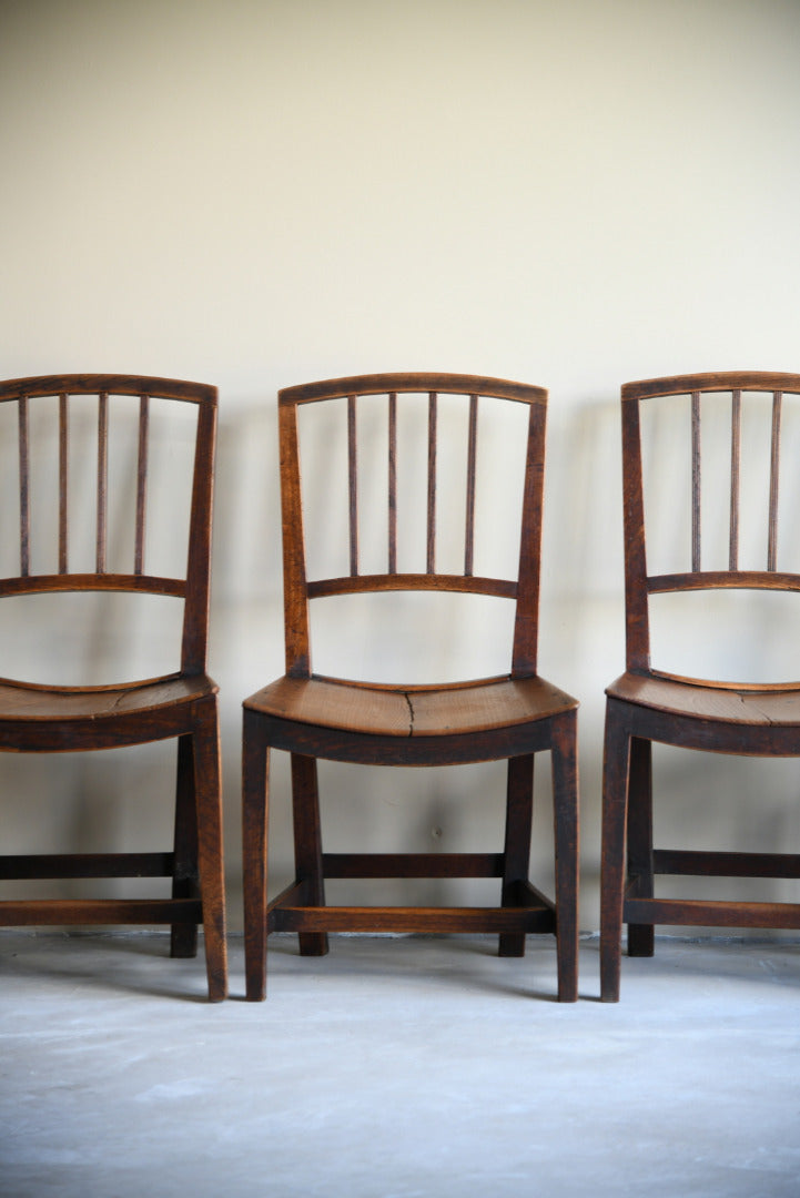 4 Georgian Rustic Country Elm Kitchen Chairs