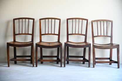 4 Georgian Rustic Country Elm Kitchen Chairs