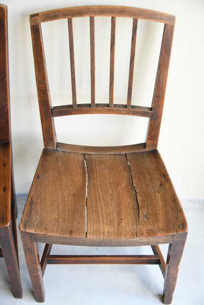 4 Georgian Rustic Country Elm Kitchen Chairs