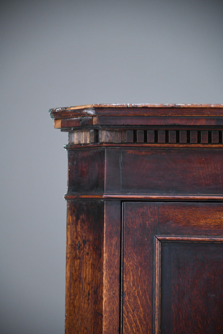 Antique Rustic Farmhouse Oak Hanging Corner Cupboard