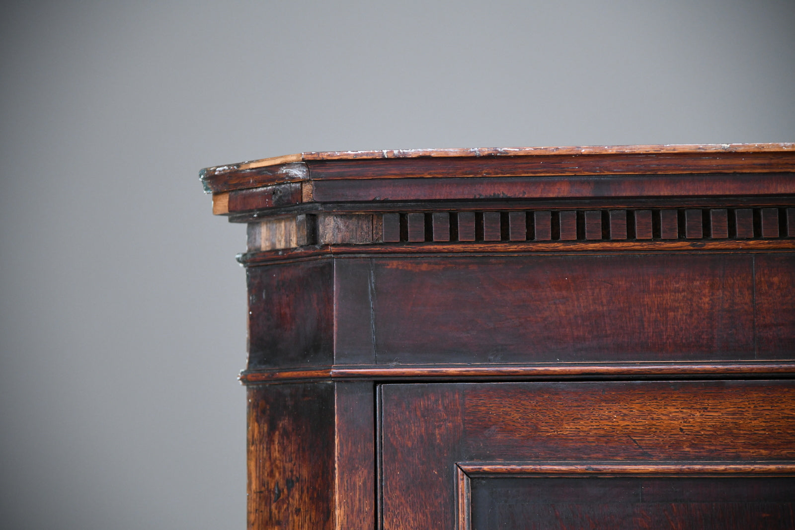 Antique Rustic Farmhouse Oak Hanging Corner Cupboard