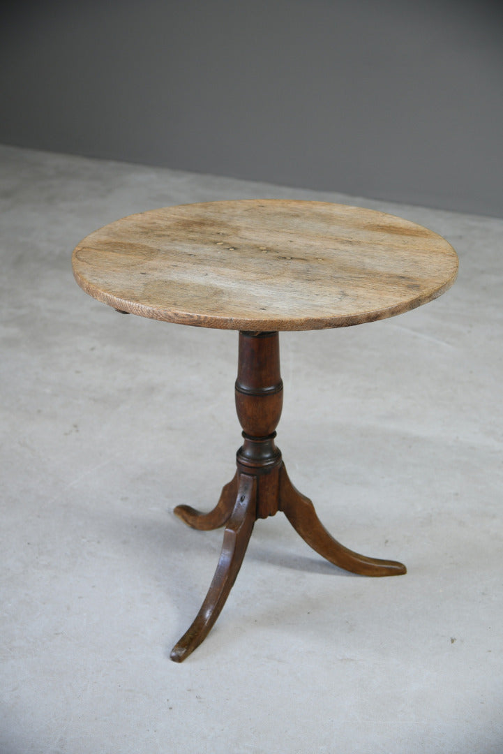 Rustic Oak Occasional Tripod Table