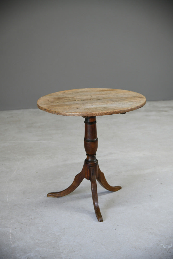 Rustic Oak Occasional Tripod Table