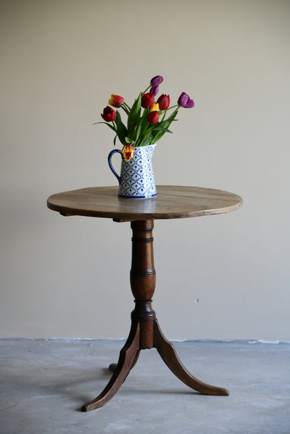 Rustic Oak Occasional Tripod Table