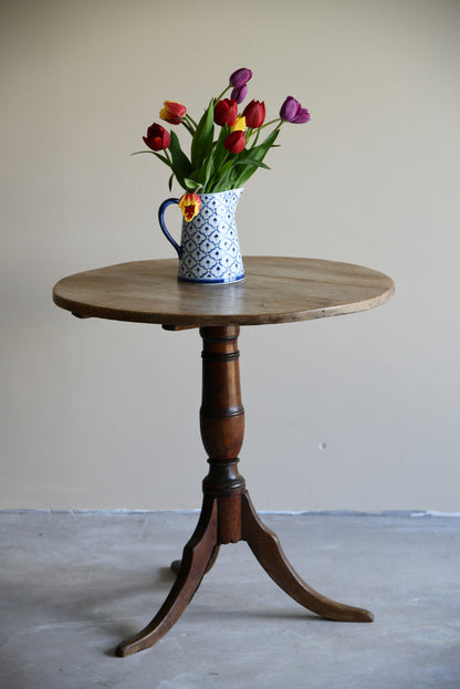 Rustic Oak Occasional Tripod Table