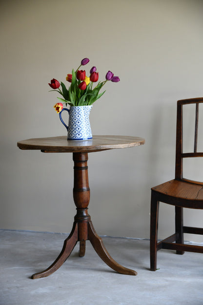 Rustic Oak Occasional Tripod Table