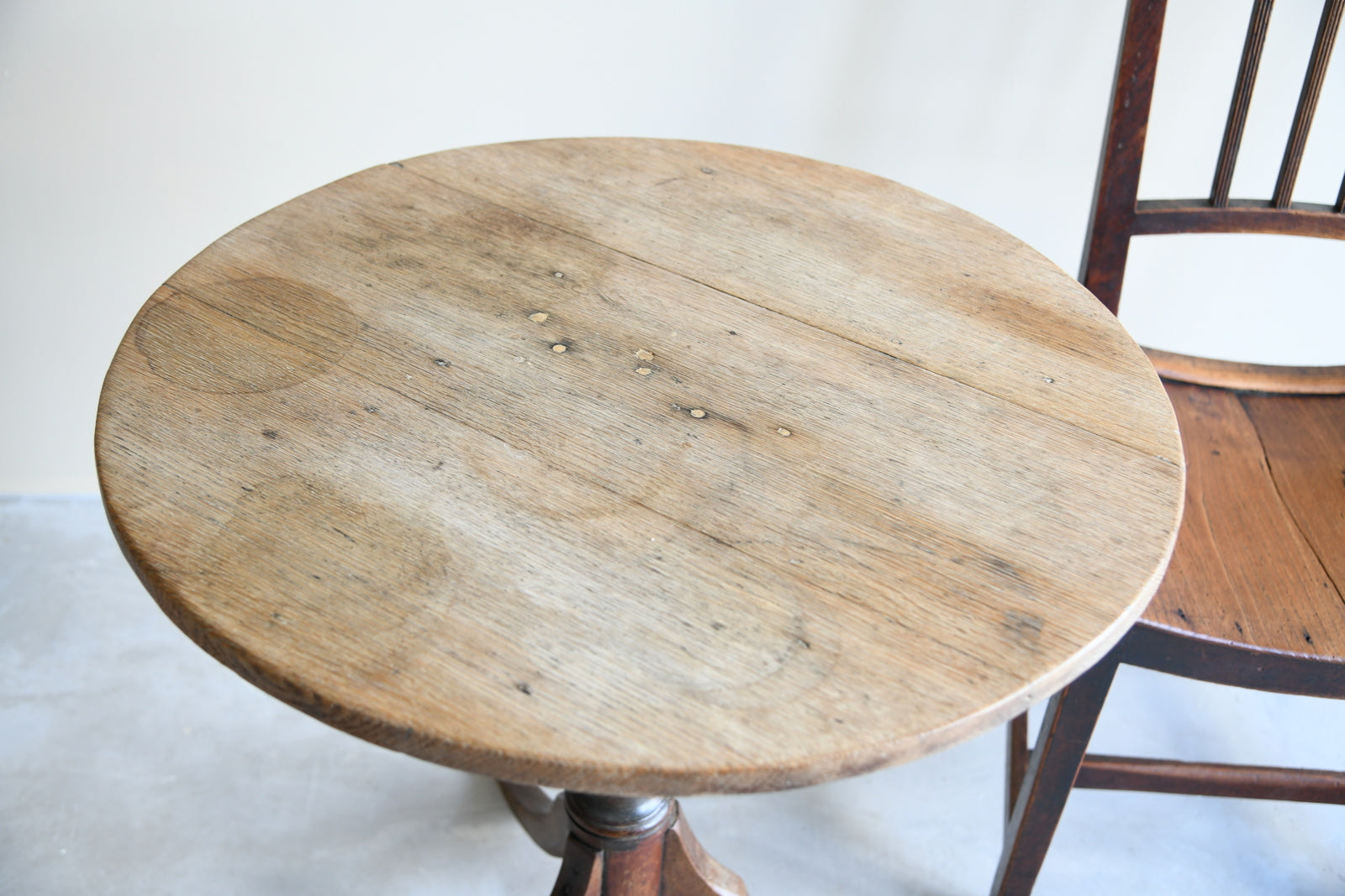 Rustic Oak Occasional Tripod Table